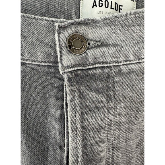 New Agolde Nico Jeans 28 High Rise Slim Straight In Firetold Gray Button Fly New - Picture 2 of 13